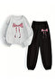 Kurdele Printed Crew Neck Sweatshirt Jogger Bottom Tracksuit Set Oversized
