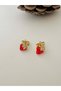 Xuping Minimal Red Strawberry Earrings 5Mm-Gold Color Acr8394 - 2