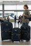 With Safety Straps - Waterproof Fabric - 4 Wheels - with Bellows - Very Lightweight - 3 Piece Suitcase Set - 3