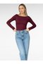 Boat Neck Long Sleeve Viscose Women's Blouse - Casual Wear Women's Top - 2