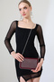 Bordo Women's Bag with Chain Strap, Stone Detail Mini Shoulder and Hand Bag - 5