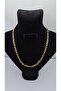 Stainless Steel Gold Color Thick Ring Chain Necklace - 3