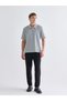 Vizyon New Season Polo Neck Striped Combed Cotton Men's T-Shirt - 2