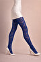 Royal Blue Honeycomb Floor Geometric Pattern Opaque Women's Pantyhose
