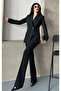 Women's Designer Jacket Pants Set Black - 3