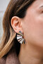 Vip Geometric Zigzag Earrings Metal Plate Earrings with Steel Tips 4.5cm - 5