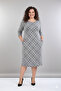 Women's Plus Size Winter Patterned Midi Length Crew Neck Pocket Dress 12m-2363