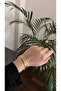 Gold Color Wavy Ajda Model Steel 3-Piece Bracelet Set - 2