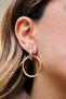 Vip Double Hoop Earrings Metal Earrings with Steel Tips 4.2cm - 7