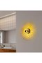 Shiny Gold Metal Sconce E27 Compatible 56X16X56 cm Living Room Wall Lamp
