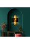Shiny Gold Metal Sconce Wall Lamp E14 Compatible 10X21X16 cm Living Room and Bedroom - 2