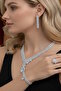 Silver Color Stone 4-Piece Evening Dress Set