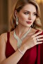 Silver Color Stone 4-Piece Evening Dress Set