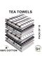 10 Pack Towels - 100% Cotton Kitchen Tea towels with Highly Super Absorbent, Long Lasting 70 x 50 cm - 8