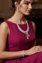 Silver Color Stone 4-Piece Evening Dress Set - 3