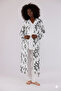 Ecru Patterned Dressing Gown with Lace Detail Maternity Pajama Set