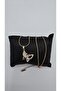 Stainless Steel Gold Color Butterfly Model Zircon Stone Necklace - 5