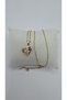 Stainless Steel Gold Color Broken Heart Model Zircon Stone Necklace - 5