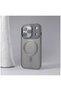 Apple iPhone 17 Pro Compatible Case M-Safe Vault Silicone Case (with Metal Frame) Gray