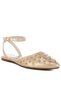 Women Metallic Eyelet Detail Flat Sandals in Gold