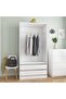 Wardrobe White 100x50x200 cm Engineered Wood