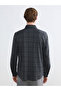 Giyçık Store Gray Regular Fit Plaid Men's Shirt - 5