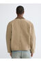 Beige Comfortable Fit Velvet Collar Men's Jean Jacket - 4