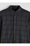 Giyçık Store Gray Regular Fit Plaid Men's Shirt - 7