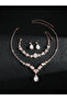 Silver Rhinestone Embellished Necklace with Bracelet and Earrings Set - 5
