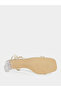 Gold Open Toe Sandals with Clear Perspex Heel - 7