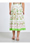 Women Floral Print A-Line Midi Skirt - 4