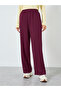 Women Burgundy Wide Leg Pants - 2