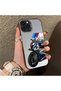 iPhone 14 Pro Compatible Silicone Edge Hard Back Anti-Fall Phone Case with Car Pattern