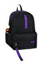 Unisex Black Purple Large Volume Backpack Suitable for Daily and School Use - 3