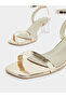 Gold Open Toe Sandals with Clear Perspex Heel - 4