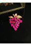 Contrast Grape-Shape Embellished Brooch - 3