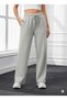 Winter Fleece-Lined Women's 2-Piece (Black + Grey) Sweatpants with Cotton Inside, Loose Fit, Baggy, Plus Size, with Pockets - 4