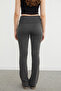 Fold Waist Flare Leggings Trousers - 7