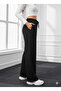 Winter Fleece-Lined Women's (Black) Sweatpants with Cotton Inside, Wide Leg, Baggy, Plus Size, with Pockets - 2