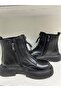 Children's Genuine Leather Orthopedic Boots Black - 6
