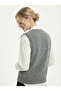 Women's regular cut v-neck embroidered sleeveless sweater 4858 - 4