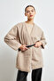 Women's Cream Belted Cashmere Coat - 2