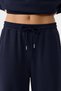 Navy Blue Soft Textured Palazzo Pants - 3