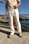 Elastic Waist Comfortable Baggy Trousers Beige