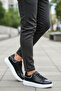 Men's Black Daily Orthopedic Comfortable Lace-Up Sneaker Shoes