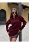 Women's Burgundy Polo Neck Sweater Tunic Size 7036 - 4