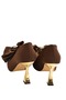 Women's Gold-Heeled Satin Bow Detail Heeled Shoes - 4