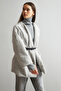 Women's Ice Gray Belted Cashmere Coat - 5