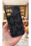 Oppo Reno 14F Compatible Black Butterfly Patterned Silicone Shock-Absorbing Classic Protective Rubber Case