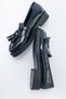 Tasseled Genuine Navy Blue Patent Leather Women's Loafer Shoes Casual Classic Tassel Detailed Shoes - 6